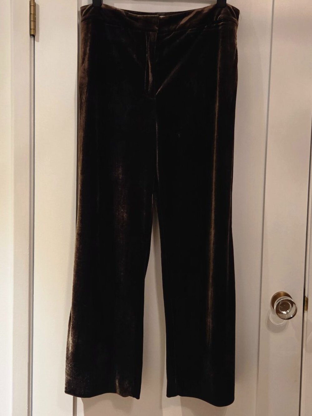 Olive green velvet velours Melanie Lyne wide-leg pants slacks - Sz 14